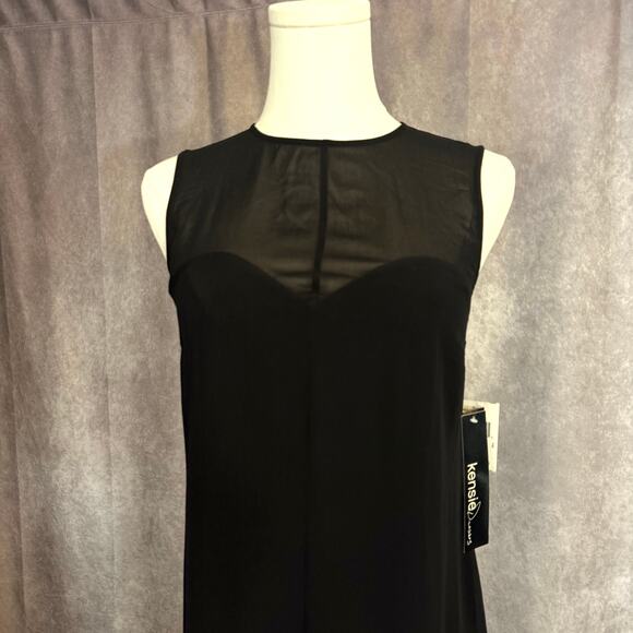 Kensie Black Sheer Formal Overlay Dress with Slip illusion neckline– Size 4 - Picture 5 of 11